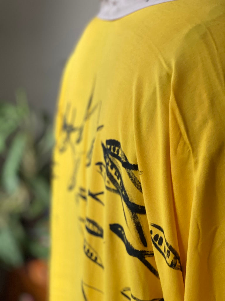 "Fish school" Yellow Kimono